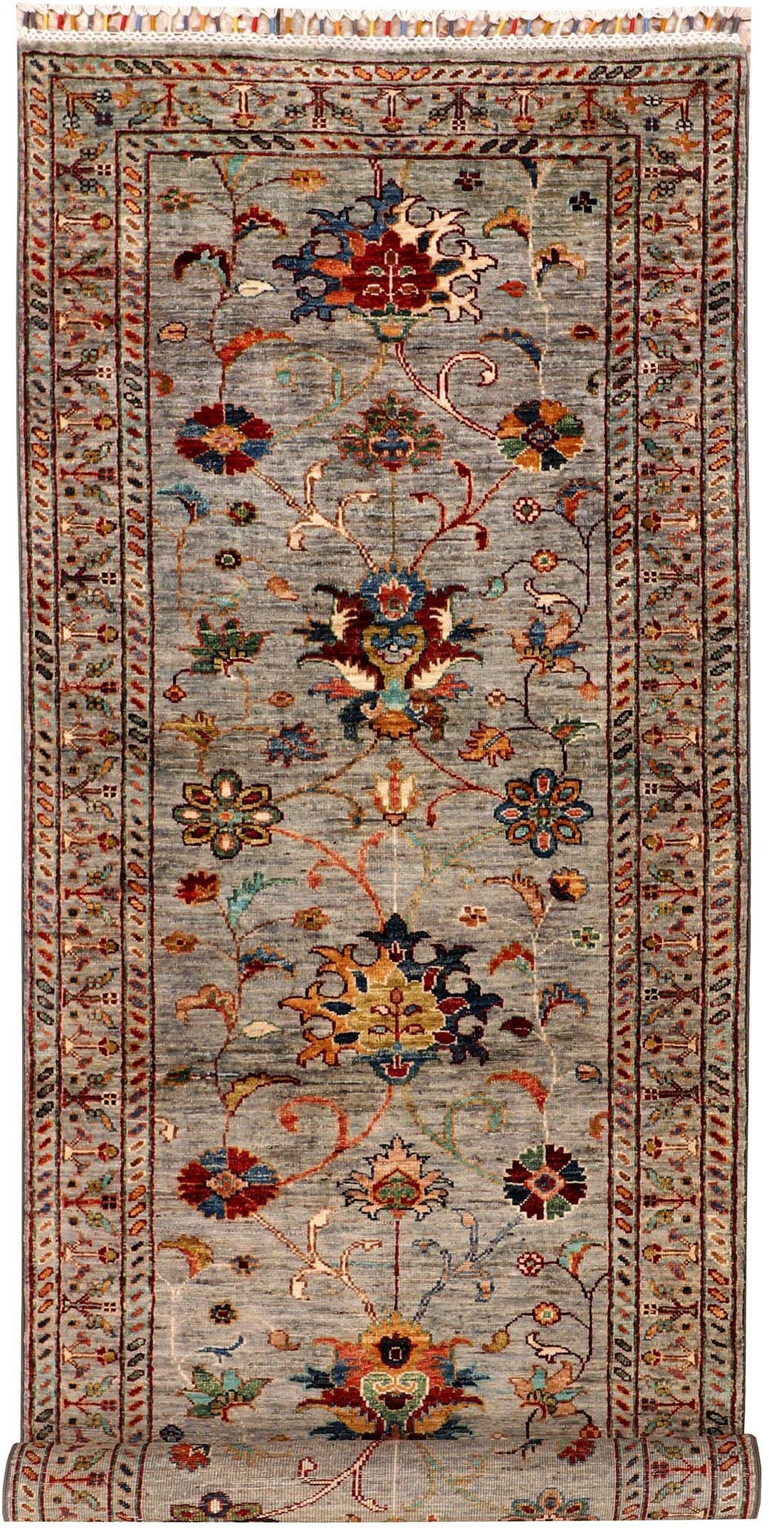 Afghan Kazak Rug 2'11" x 8'2" Hand-Knotted