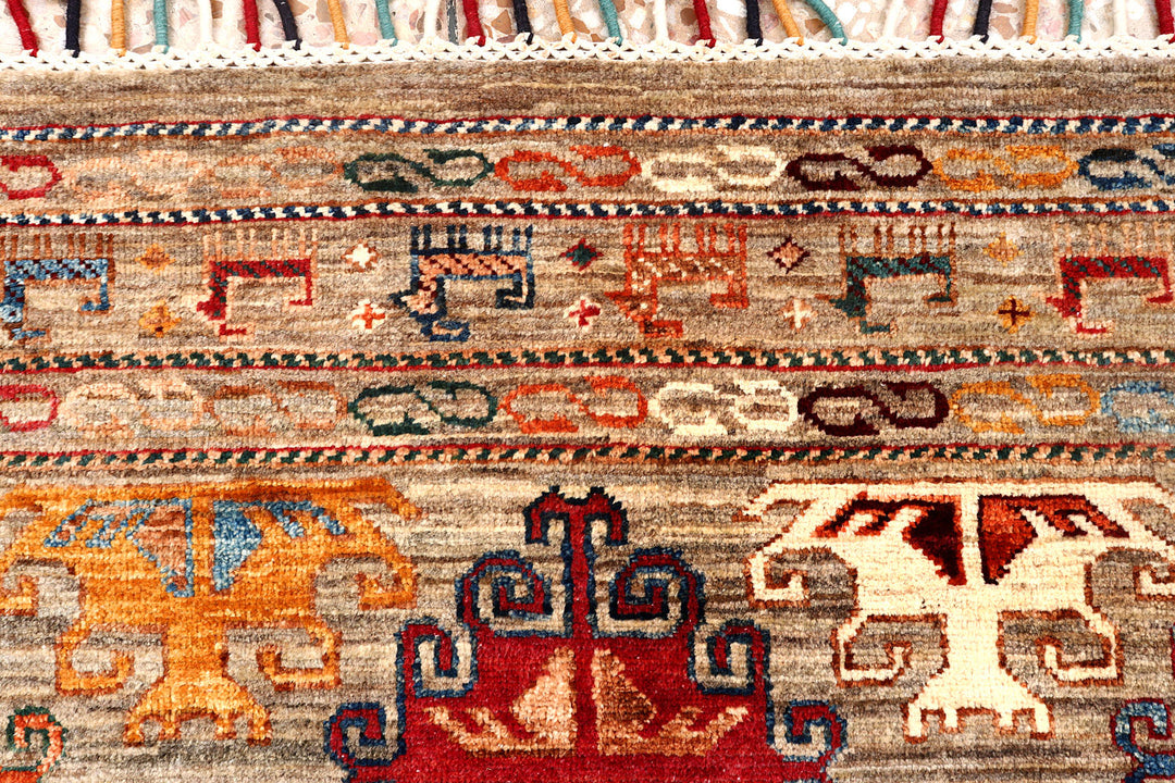 Multi Colored Kazak 2'  8" x 8'  4" - No. QA96452