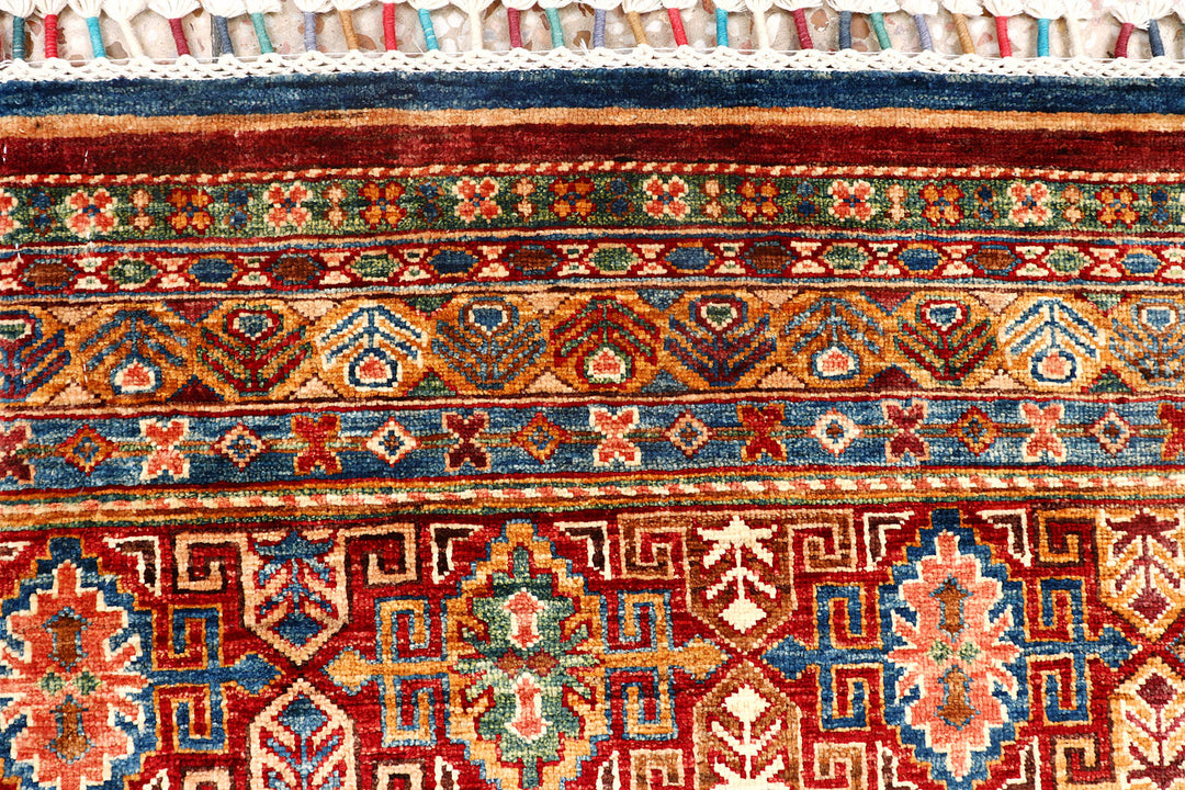 Multi Colored Kazak 2'  7" x 9'  10" - No. QA18117