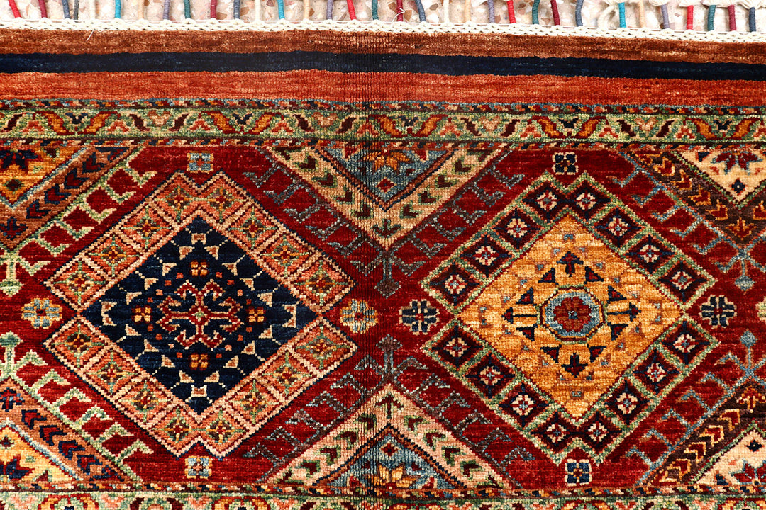 Multi Colored Kazak 4'  11" x 6'  4" - No. QA24719
