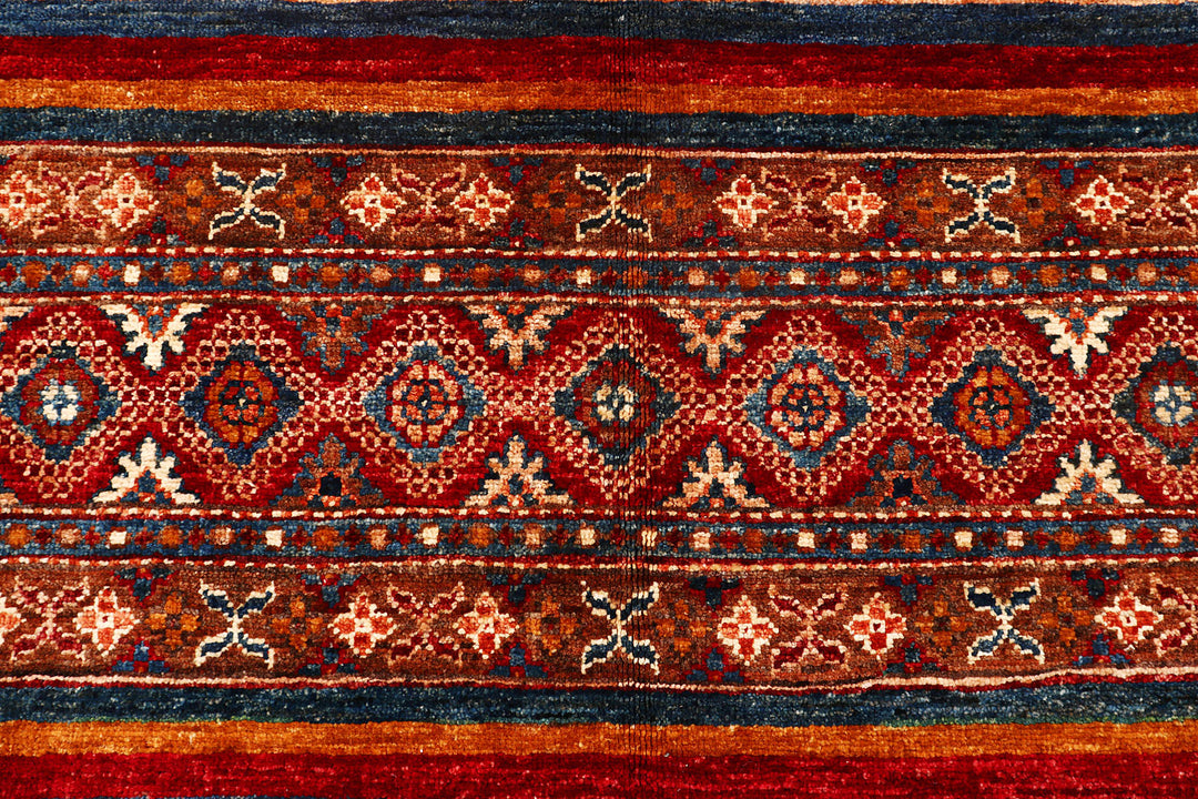 Multi Colored Kazak 5'  9" x 8' " - No. QA27201