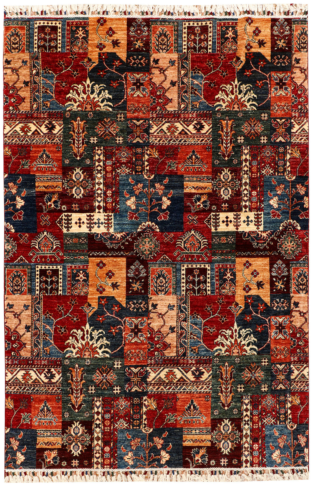 Afghan Kazak Rug 5' 7 x 8' 4 Hand-Knotted
