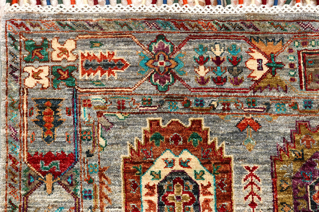 Dark Grey Kazak 4' 1 x 6' 4 - No. 73516