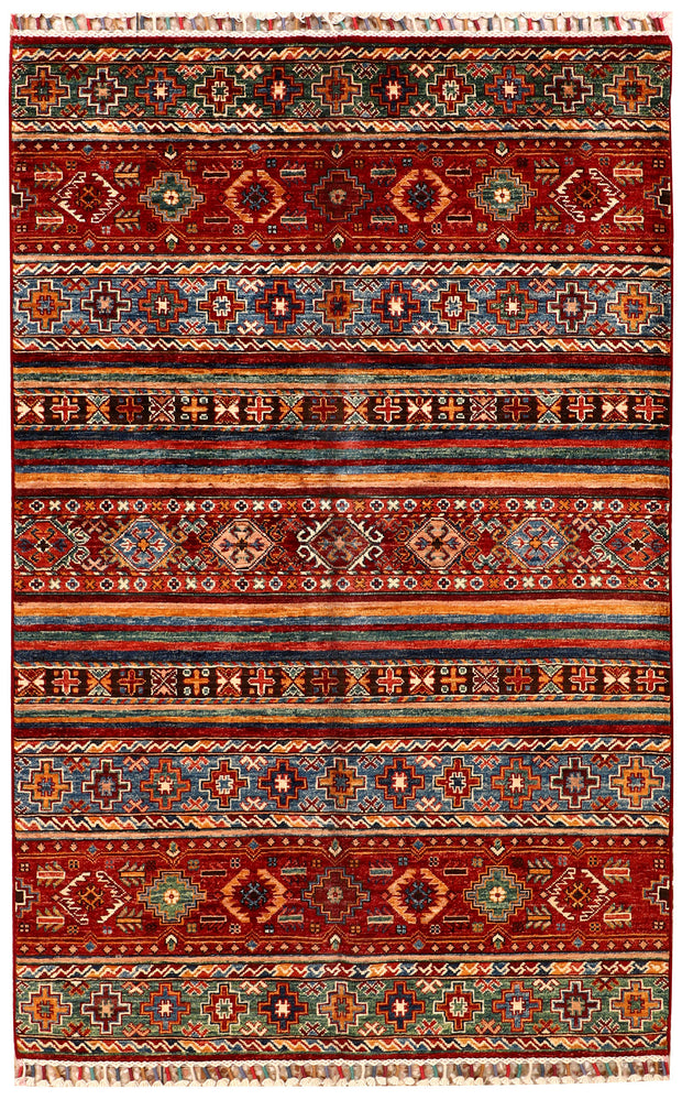 Multi Colored Kazak 3'  11" x 5'  6" - No. QA20297