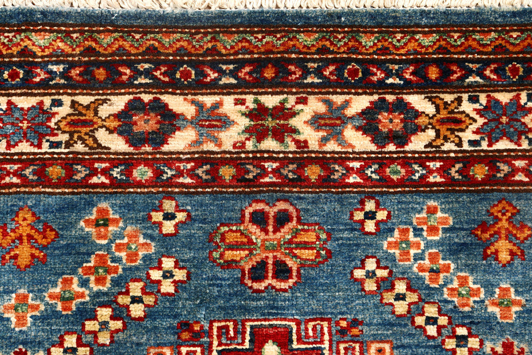 Steel Blue Kazak 2'  8" x 9'  10" - No. QA60558