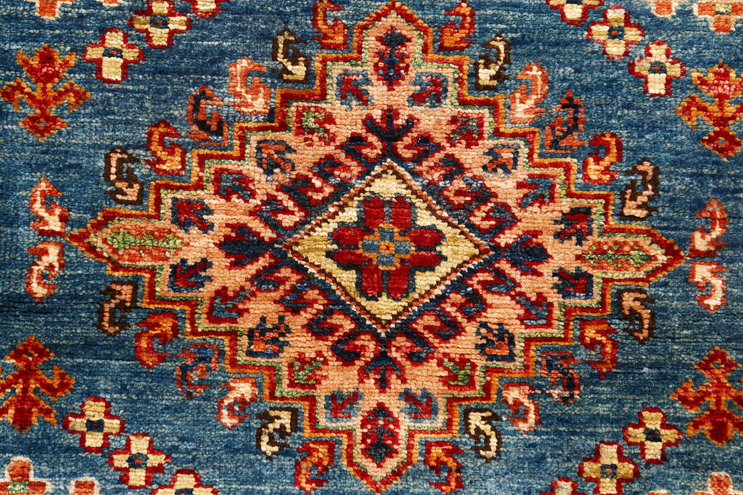 Steel Blue Kazak 2'  8" x 9'  10" - No. QA60558