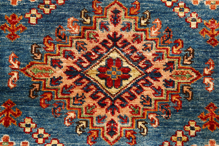 Steel Blue Kazak 2'  8" x 9'  10" - No. QA60558