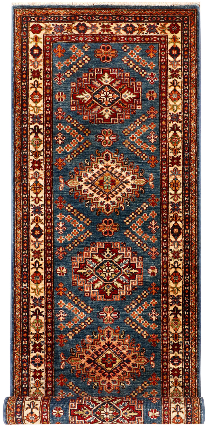 Steel Blue Kazak 2'  8" x 9'  10" - No. QA60558