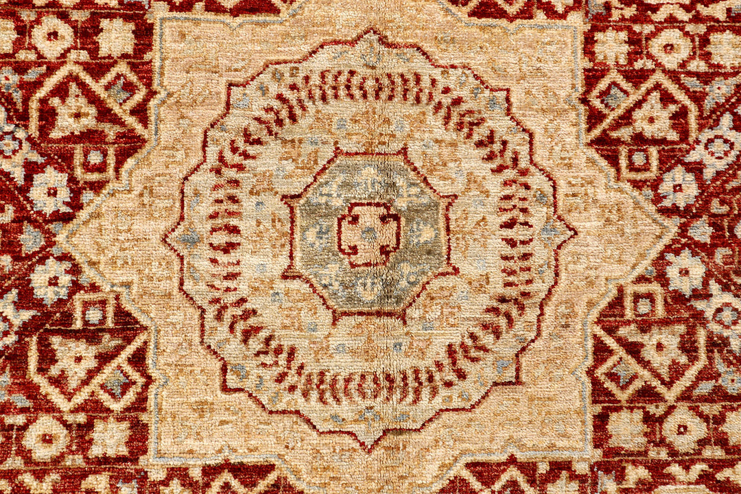 Dark Red Mamluk 4'  1" x 6'  4" - No. QA50580