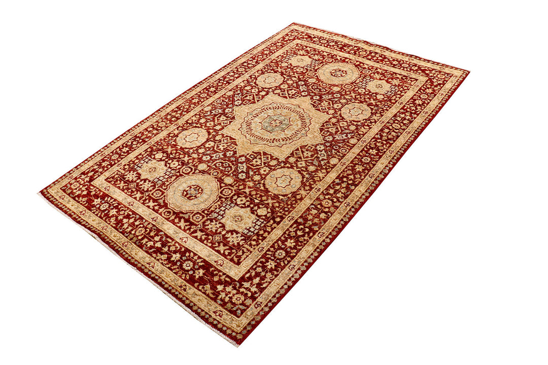 Dark Red Mamluk 4'  1" x 6'  4" - No. QA50580