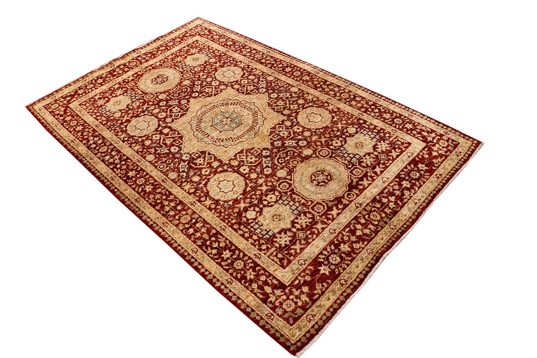 Dark Red Mamluk 4'  1" x 6'  4" - No. QA50580
