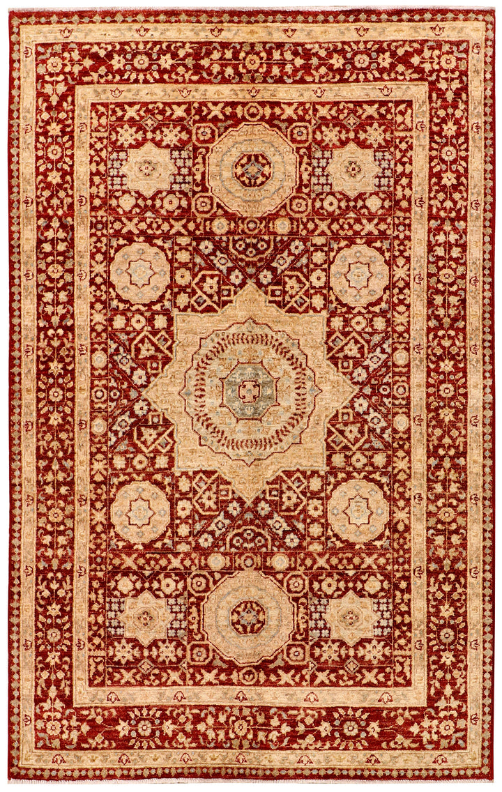 Dark Red Mamluk 4'  1" x 6'  4" - No. QA50580