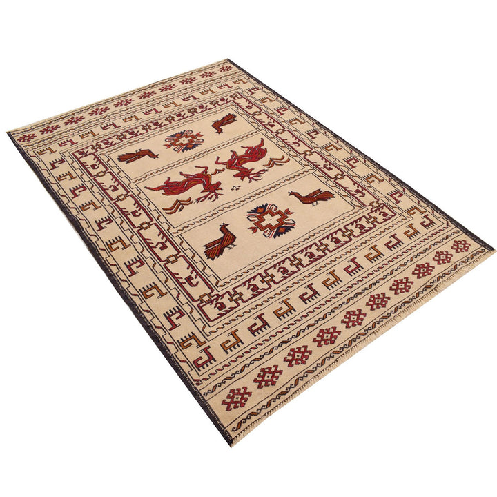Soumak Kilim 4' 2 x 6' 1 (ft) - No. AL73685 - ALRUG Rug Store