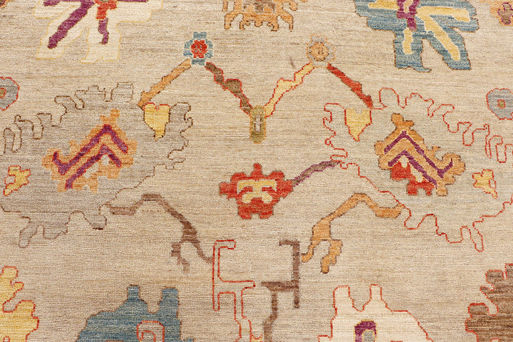 Tan Oushak 12'  4" x 14'  6" - No. QA16226