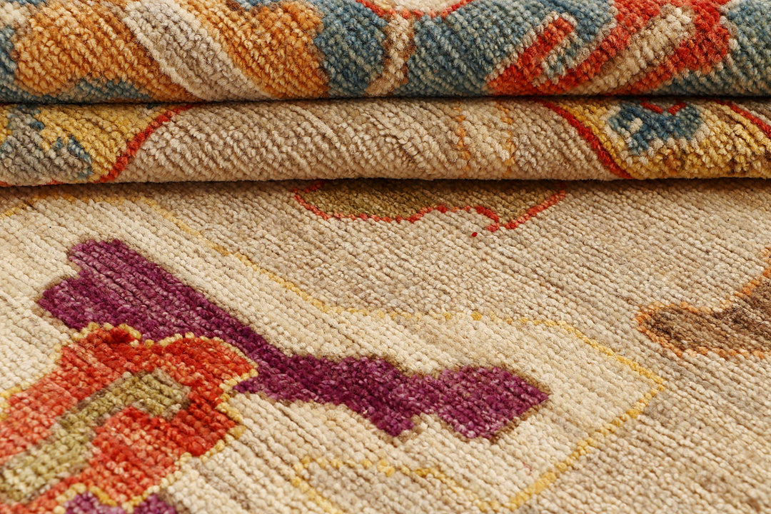 Tan Oushak 12'  4" x 14'  6" - No. QA16226