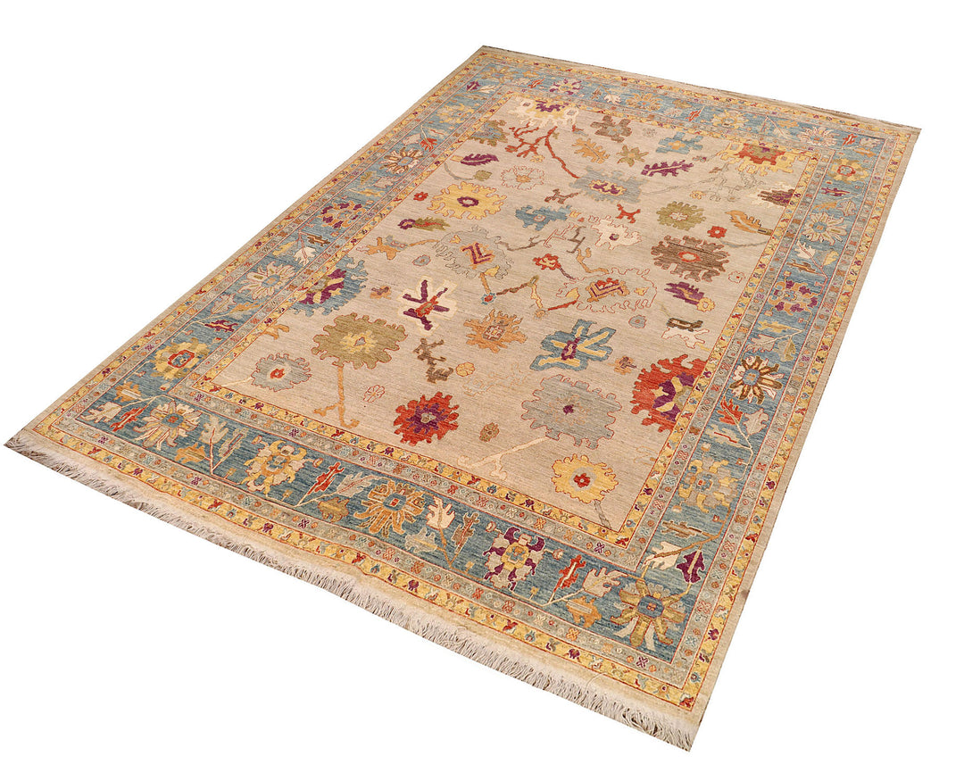 Tan Oushak 12'  4" x 14'  6" - No. QA16226