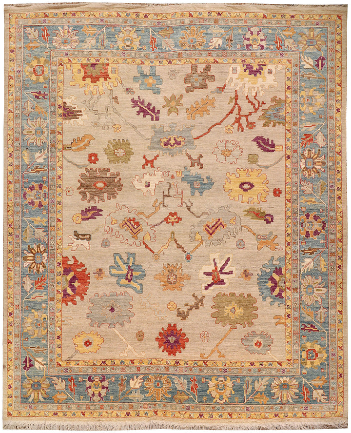 Tan Oushak 12'  4" x 14'  6" - No. QA16226