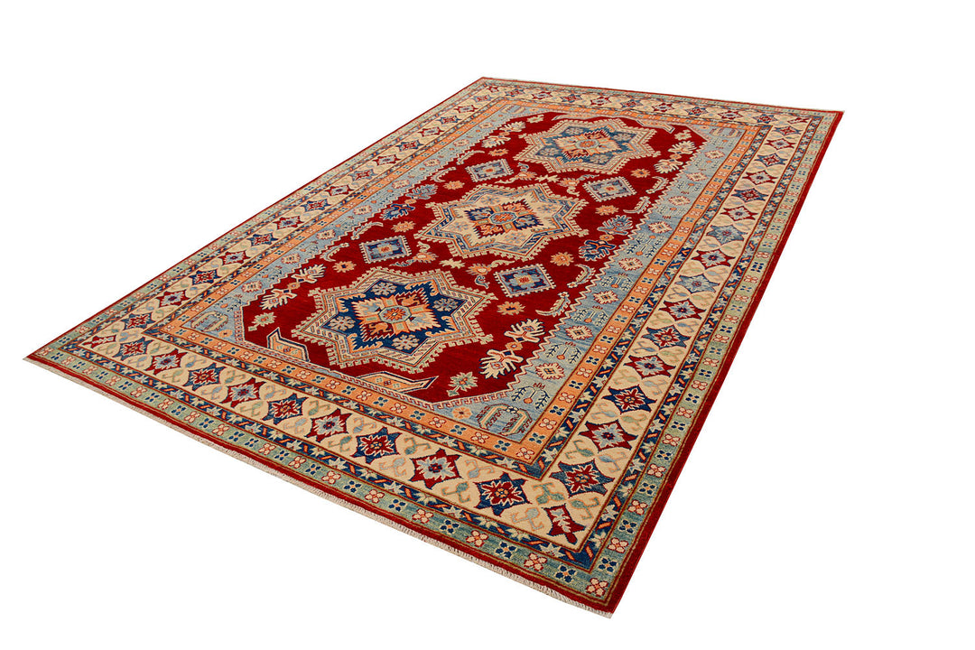 Firebrick Kazak 6'  7" x 9'  9" - No. QA57025