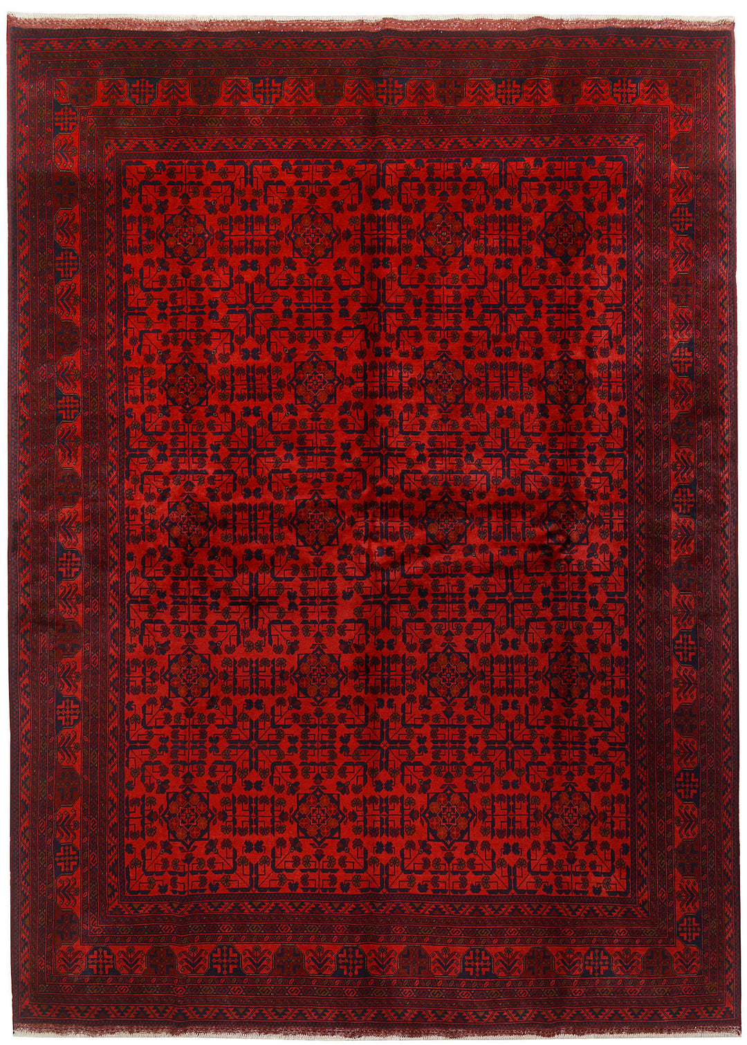 Red Afghan Khal Mohammadi Rug 8' 1 x 11' 1 Hand-Knotted
