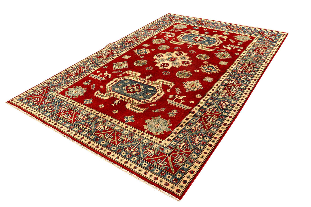 Firebrick Kazak 6'  4" x 9'  8" - No. QA65509