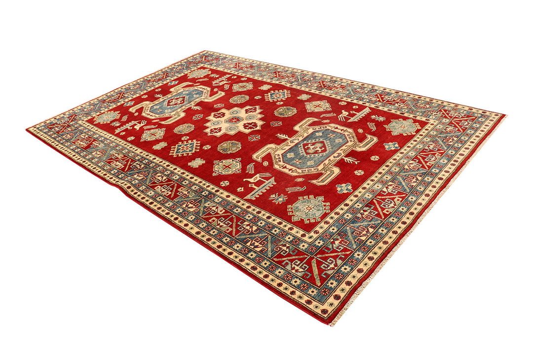 Firebrick Kazak 6'  4" x 9'  8" - No. QA65509