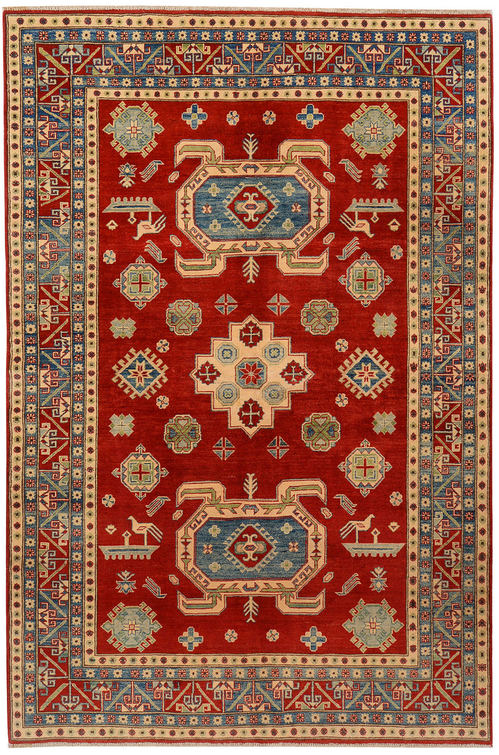 Firebrick Kazak 6'  4" x 9'  8" - No. QA65509