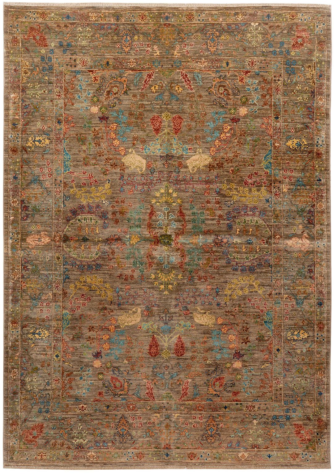 Afghan Kazak Rug 5' 8 x 8' Hand-Knotted