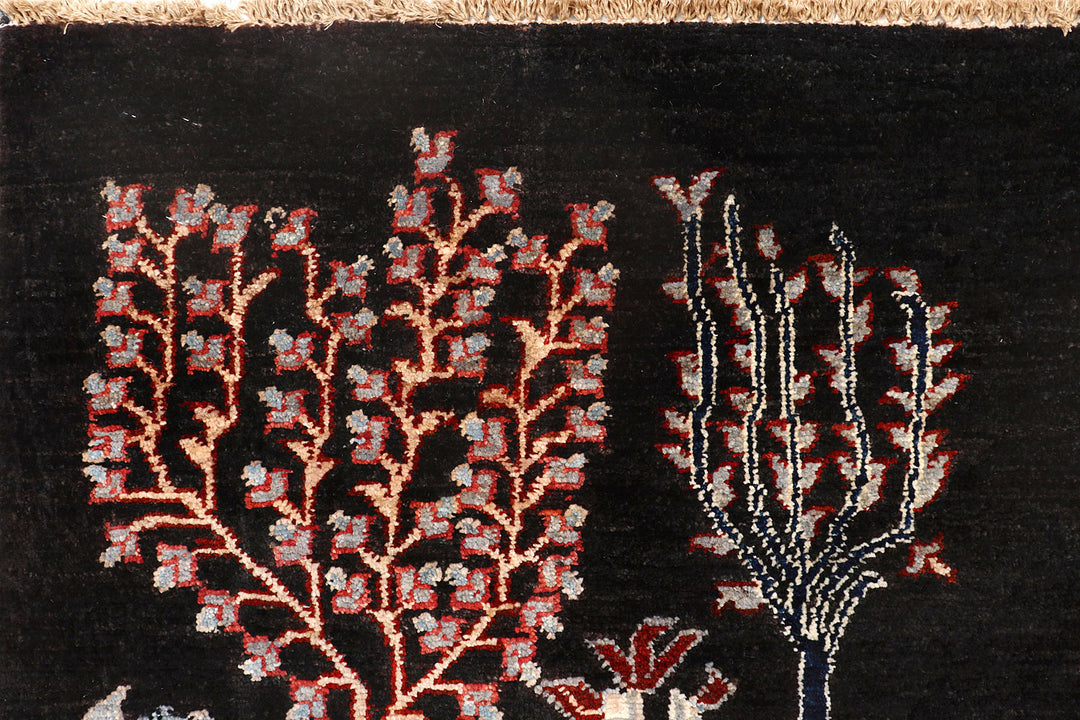 Black Ikat 4'  11" x 6'  6" - No. QA77093