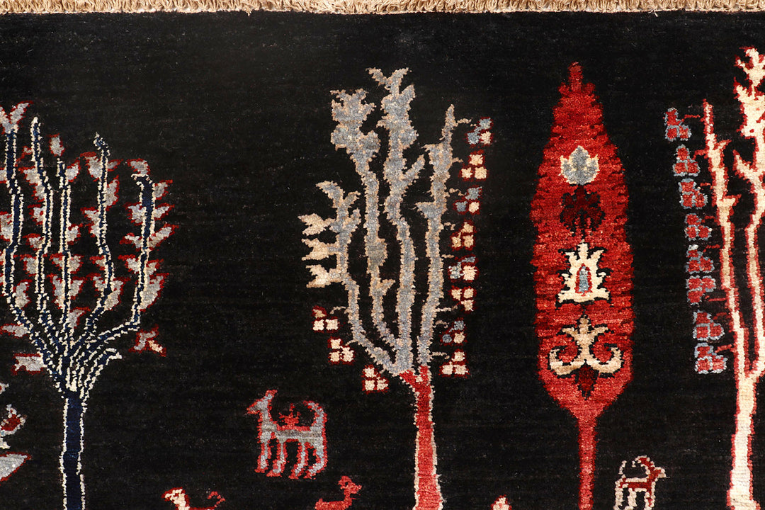 Black Ikat 4'  11" x 6'  6" - No. QA77093