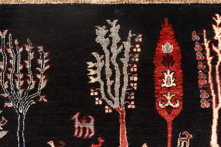 Black Ikat 4'  11" x 6'  6" - No. QA77093