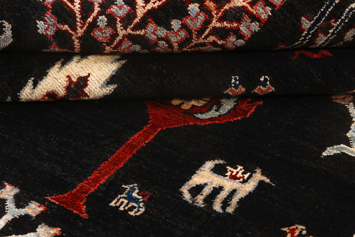 Black Ikat 4'  11" x 6'  6" - No. QA77093