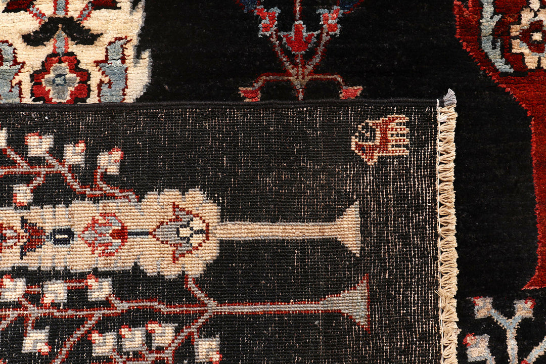 Black Ikat 4'  11" x 6'  6" - No. QA77093