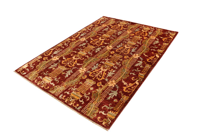 Multi Colored Ikat 4'  10" x 6'  7" - No. QA73984