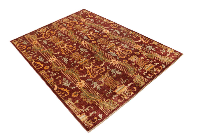 Multi Colored Ikat 4'  10" x 6'  7" - No. QA73984