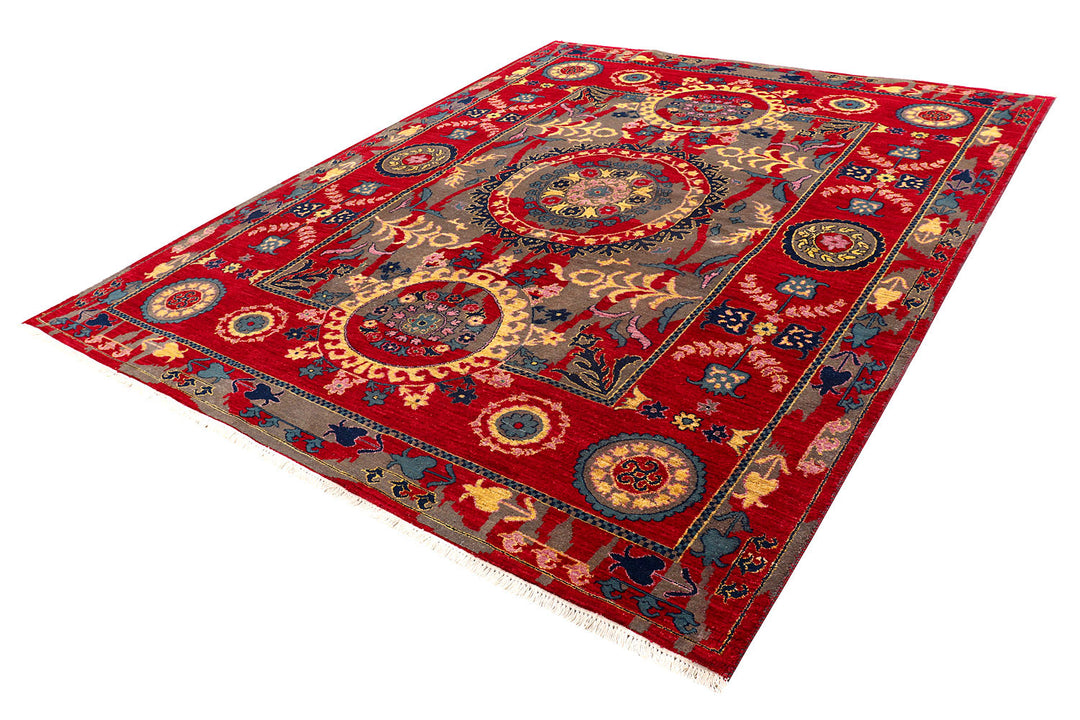 Multi Colored Suzani 8'  1" x 10' " - No. QA36711