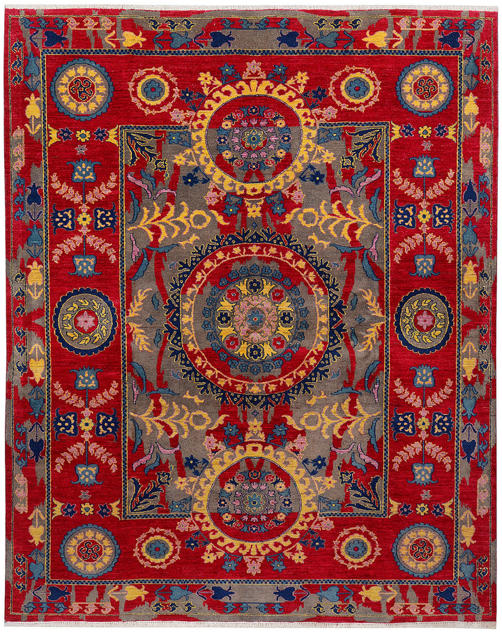 Multi Colored Suzani 8'  1" x 10' " - No. QA36711