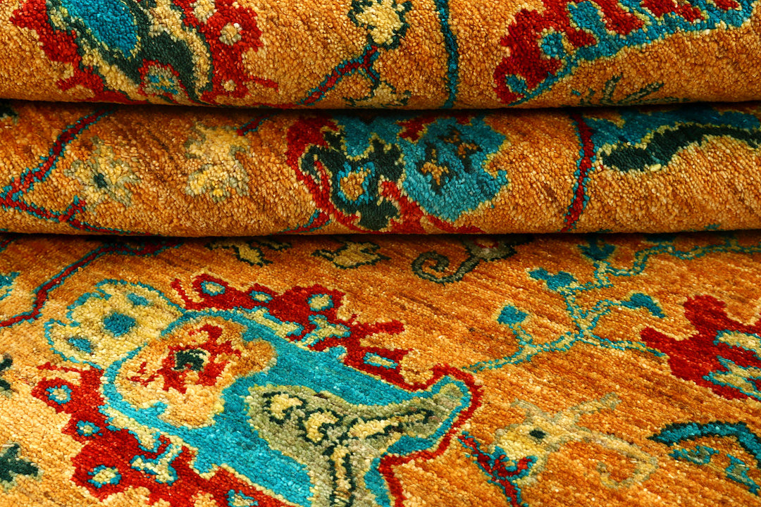 Orange Ikat 6'  1" x 9'  1" - No. QA46066