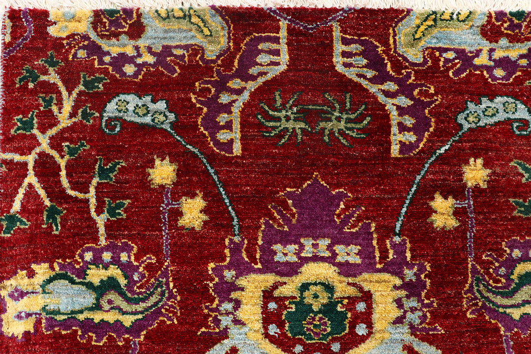 Dark Red Ikat 6'  x" 9'  1" - No. QA86140