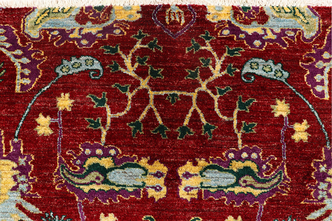 Dark Red Ikat 6' x 9' 1 - No. 73732