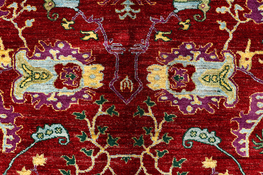 Dark Red Ikat 6'  x" 9'  1" - No. QA86140