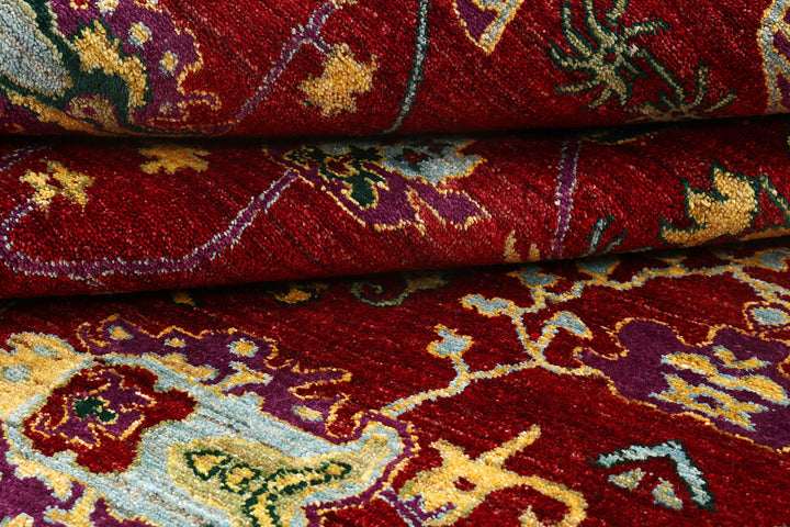 Dark Red Ikat 6'  x" 9'  1" - No. QA86140