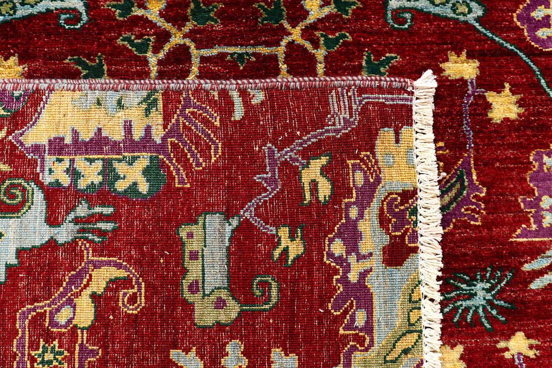 Dark Red Ikat 6'  x" 9'  1" - No. QA86140