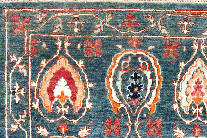 Cadet Blue Kazak 4'  9" x 7'  1" - No. QA93615