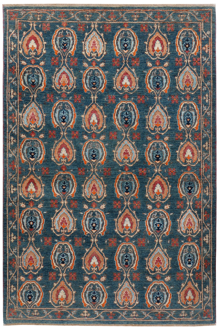 Cadet Blue Kazak 4'  9" x 7'  1" - No. QA93615