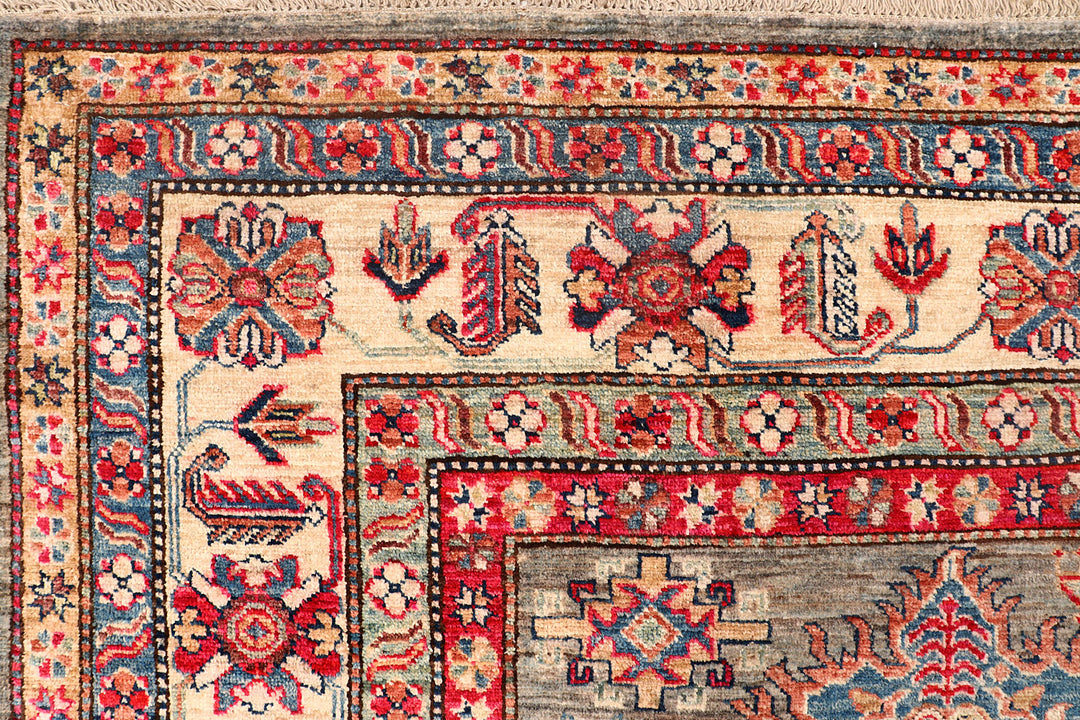 Dark Grey Kazak 7'  10" x 10'  6" - No. QA80427