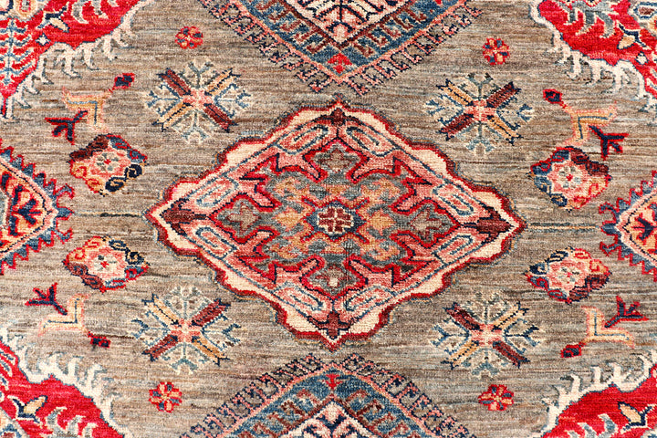 Dark Grey Kazak 7'  10" x 10'  6" - No. QA80427