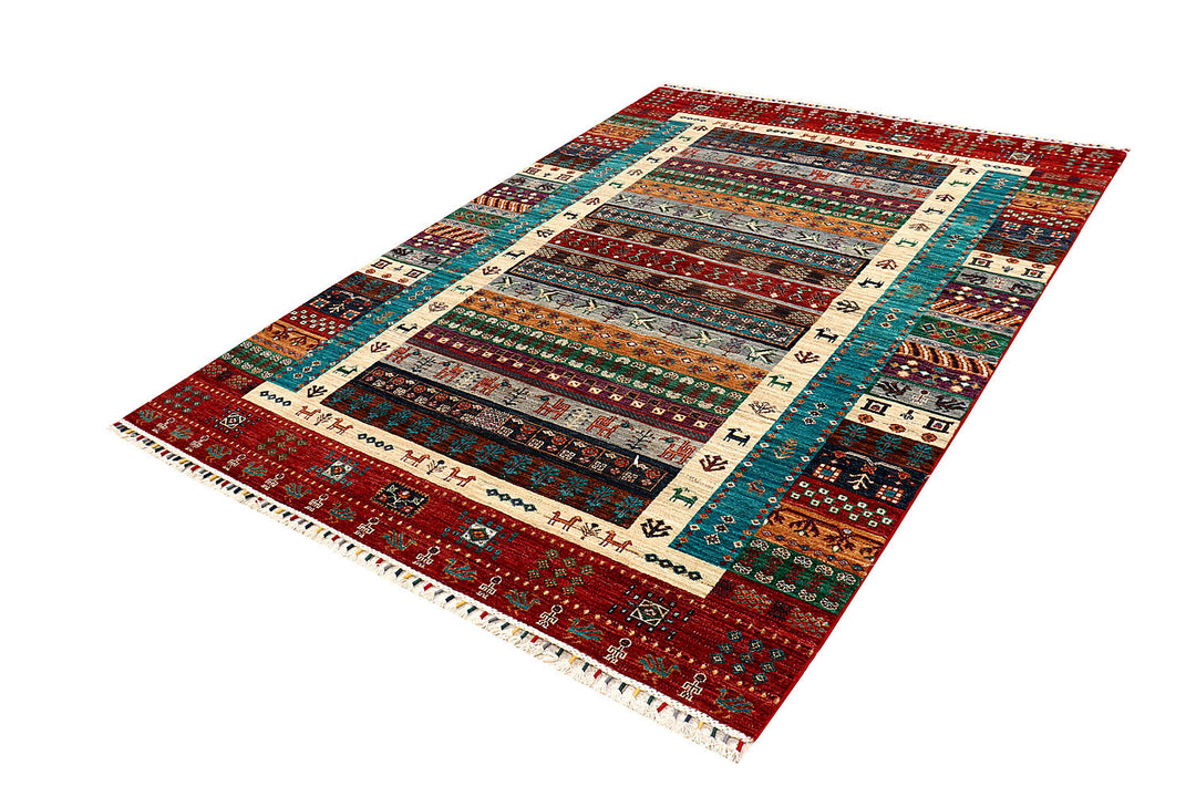Multi Colored Kazak 5'  10" x 8'  2" - No. QA43407