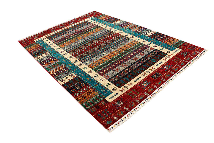 Multi Colored Kazak 5'  10" x 8'  2" - No. QA43407