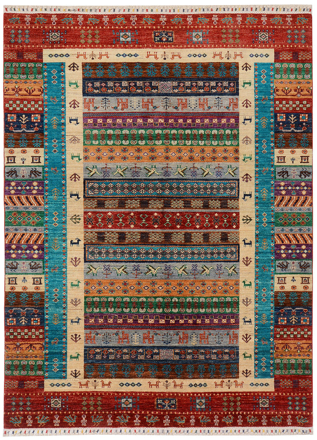 Multi Colored Kazak 5'  10" x 8'  2" - No. QA43407