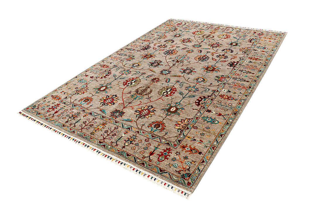 Tan Kazak 6'  1" x 9'  1" - No. QA61857